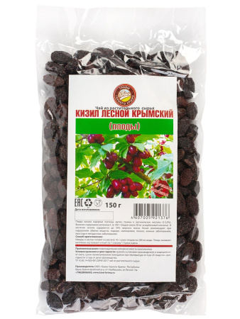 Кизил плоды, целлофан, 150 гр.