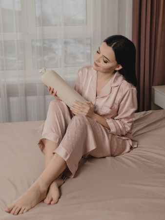 Валик с лавандой и можжевельником для осанки холщовый