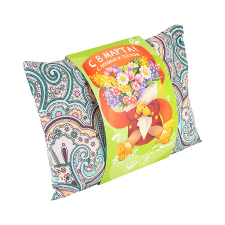 Подушка "С 8 марта!" (принт султан)