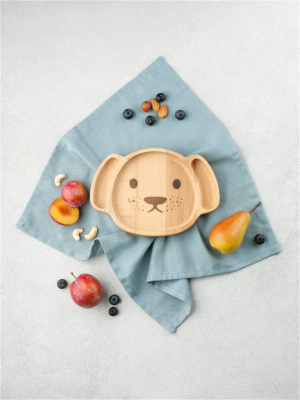 Детская тарелка из бука "Собачка"