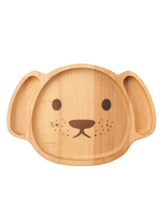 Детская тарелка из бука "Собачка"